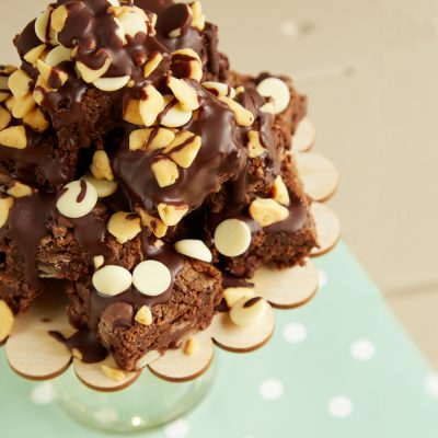 Milk Chocolate Brownie Celebration cake stack 20