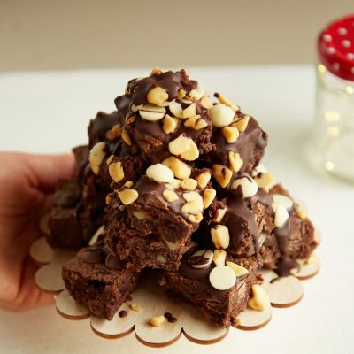 Milk Chocolate brownie celebration cake stack 5