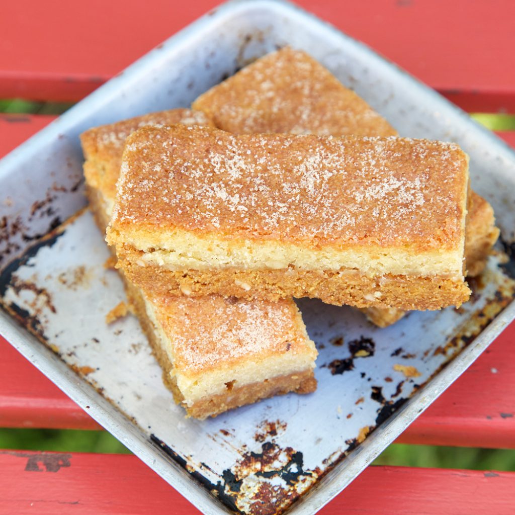 Lemon & Ginger Shortbread cake slice