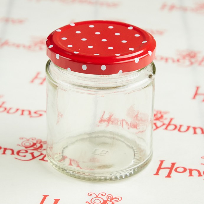 Small jam jar with spot lid