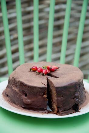 Chocolate cake made using mix