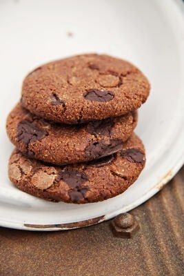 Gluten free Triple Chocolate Tinker Cookie unwrapped